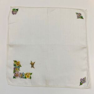 Linen Butterfly Bridesmaid Handkerchief Wedding Vintage Cottage Core Granny